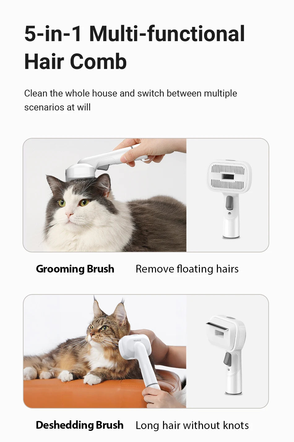5-in-1 Pet Grooming Vacuum Kit for Cats & Dogs