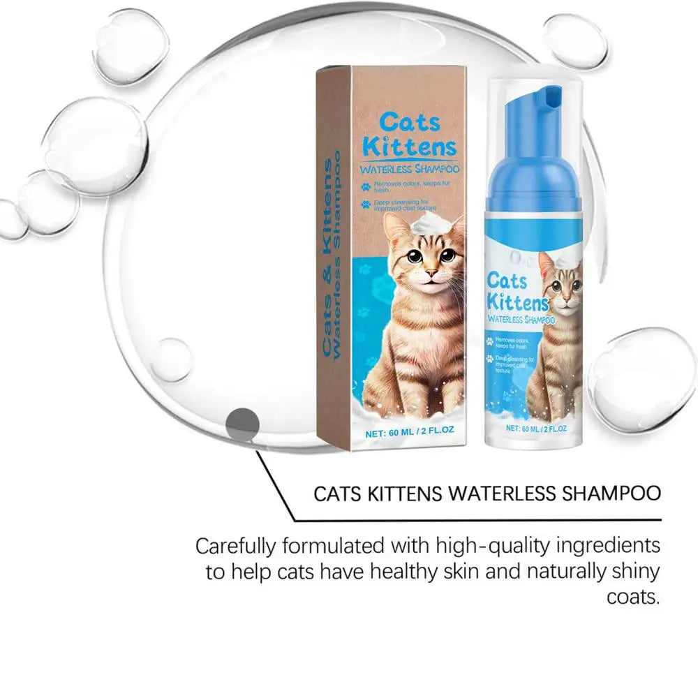 No-Rinse Cat Flea Shampoo – Waterless, Quick-Drying