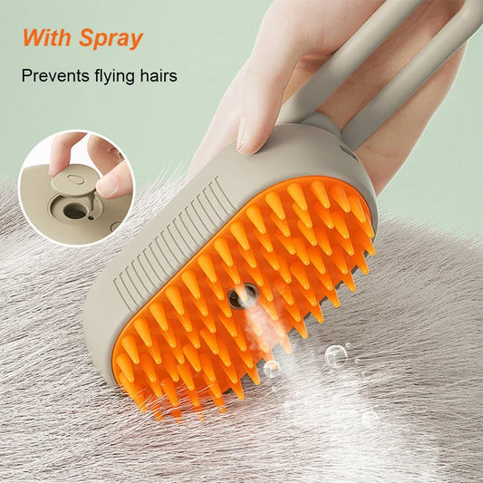 cat steam grooming brush electric spray self cleaning

