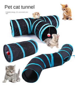 Collapsible Cat Play Tunnel – Crinkle Toy for Indoor Cats, Rabbits & Guinea Pigs