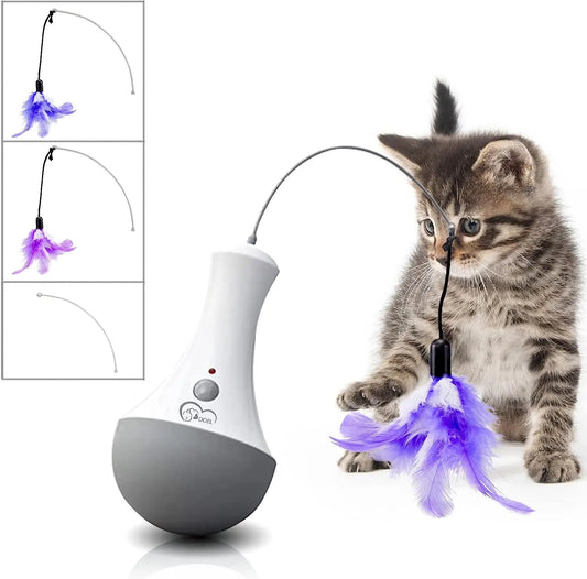 Interactive feather cat toy USB automatic ball
