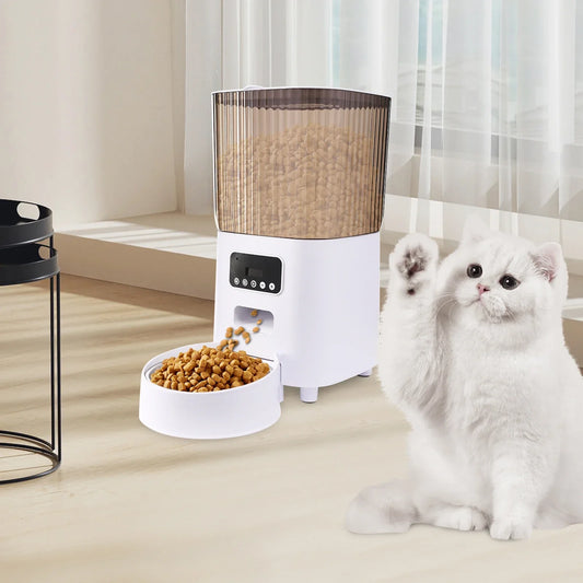 automatic cat feeder with camera timed food dispenser

