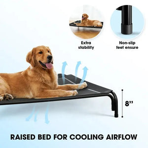 Elevated Orthopedic Dog Bed Large – Cooling, Outdoor & Senior Relief