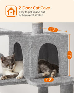 FEANDREA Multi-Level Cat Tree Tower 56.3″ Indoor Cat Condo