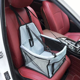 Paw-Print Dog Car Booster Seat with Harness – Waterproof Travel Pet Cushion