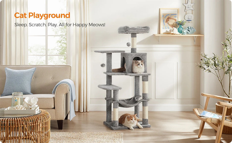 FEANDREA Multi-Level Cat Tree Tower 56.3″ Indoor Cat Condo