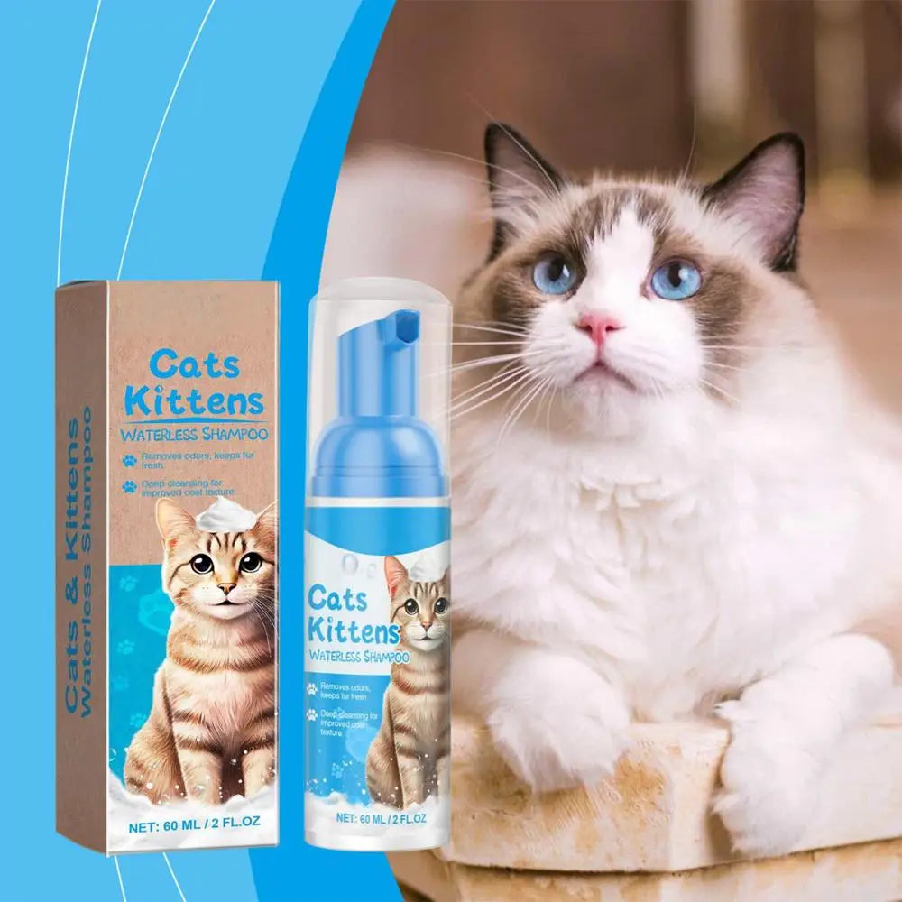 No-Rinse Cat Flea Shampoo – Waterless, Quick-Drying