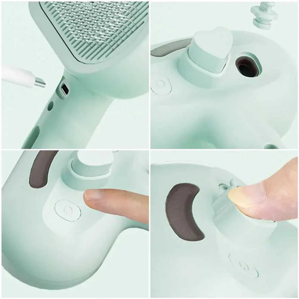 3-in-1 Cat Steam Brush – Rechargeable Grooming Tool 49 Ship to USA 🇺🇸 pettechhair