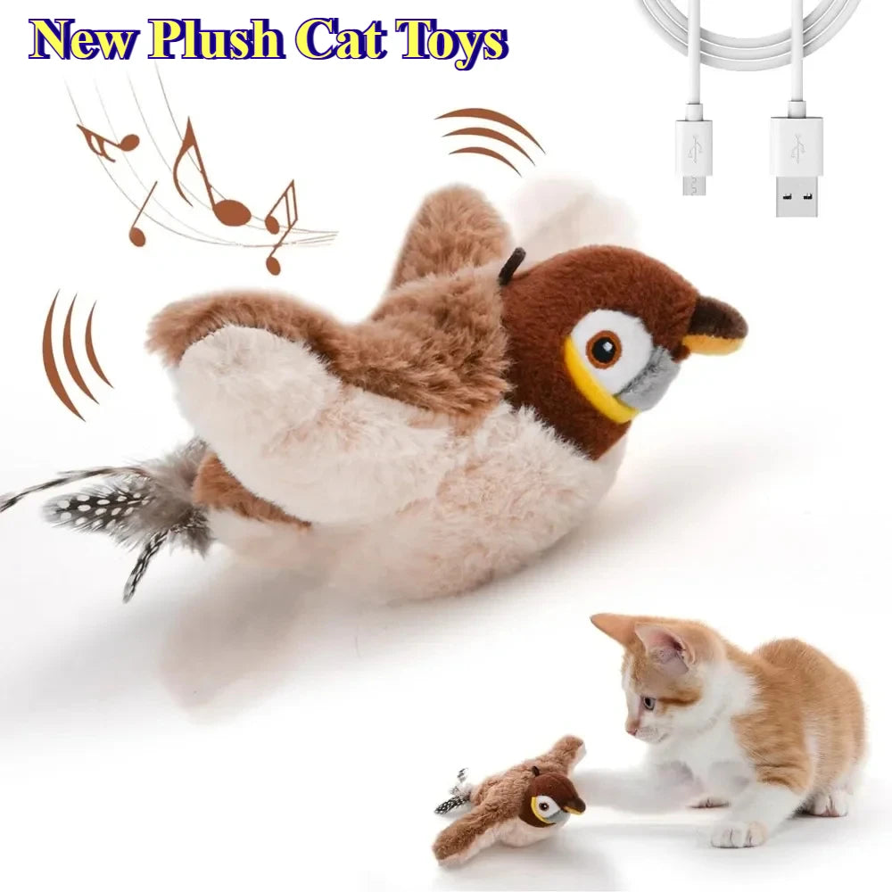 Catnip electric bird toy interactive self-playing
