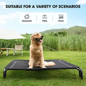 Elevated Orthopedic Dog Bed Large – Cooling, Outdoor & Senior Relief