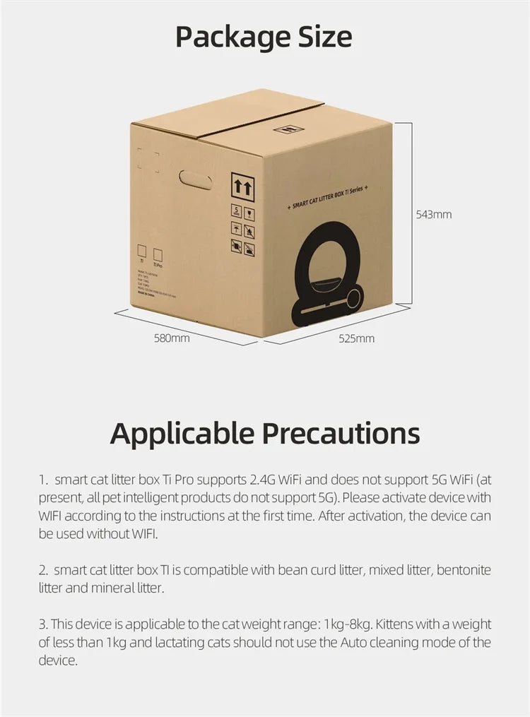 Self-Cleaning Cat Litter Box 6.5L – App Control, Odor Control