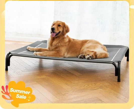 Elevated Cooling Dog Bed – Breathable Mesh Pet Cot for Large Dogs | PetTech Hair
