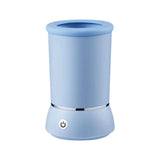 Pettechhair light blue cylindrical electronic device with chrome ring and front power button