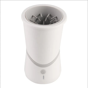 pettechhair automatic pet paw cleaner in white with silicone bristles and power button for gentle paw washing