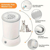 pettechhair automatic paw washer cup with silicone soft brush one button operation dual speed cleaning for dogs and cats