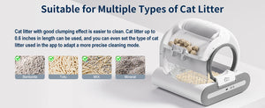 pettechhair automatic self cleaning cat litter box with transparent rotating drum and compatible bentonite tofu mix mineral litter