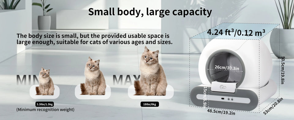 pettechhair compact enclosed cat litter box small body large capacity fits kittens to adult cats