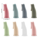 Assorted pastel silicone pet finger toothbrushes set of 8 for grooming and dental care by pettechhair