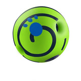 Pettechhair green circular interactive treat ball with blue paw print spiral design for cats and small dogs