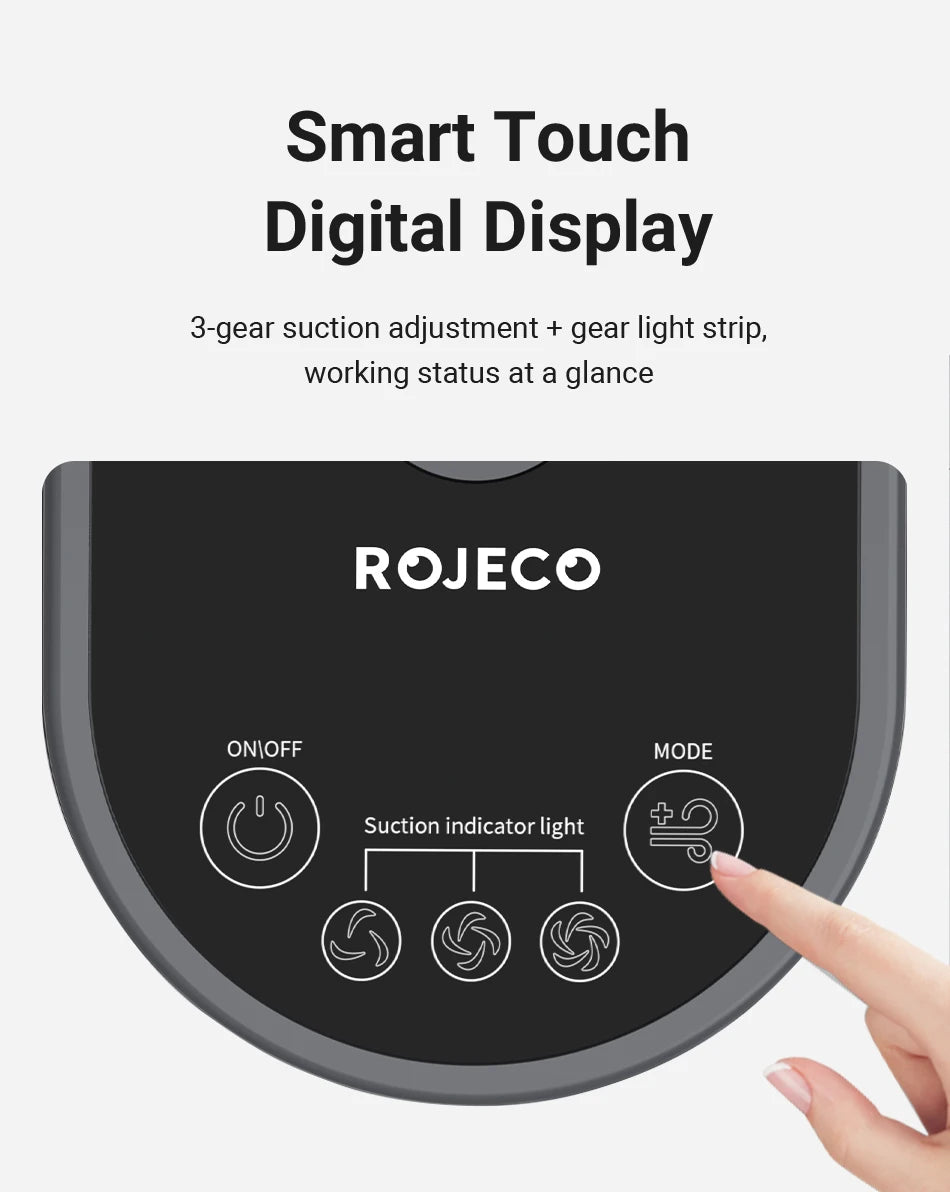 5-in-1 pet grooming tool smart touch digital display with suction indicator lights and finger touching mode button
