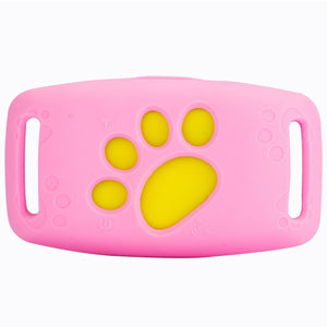 pettechhair dog silicone protective remote cover in pink with yellow paw cutout and strap slots